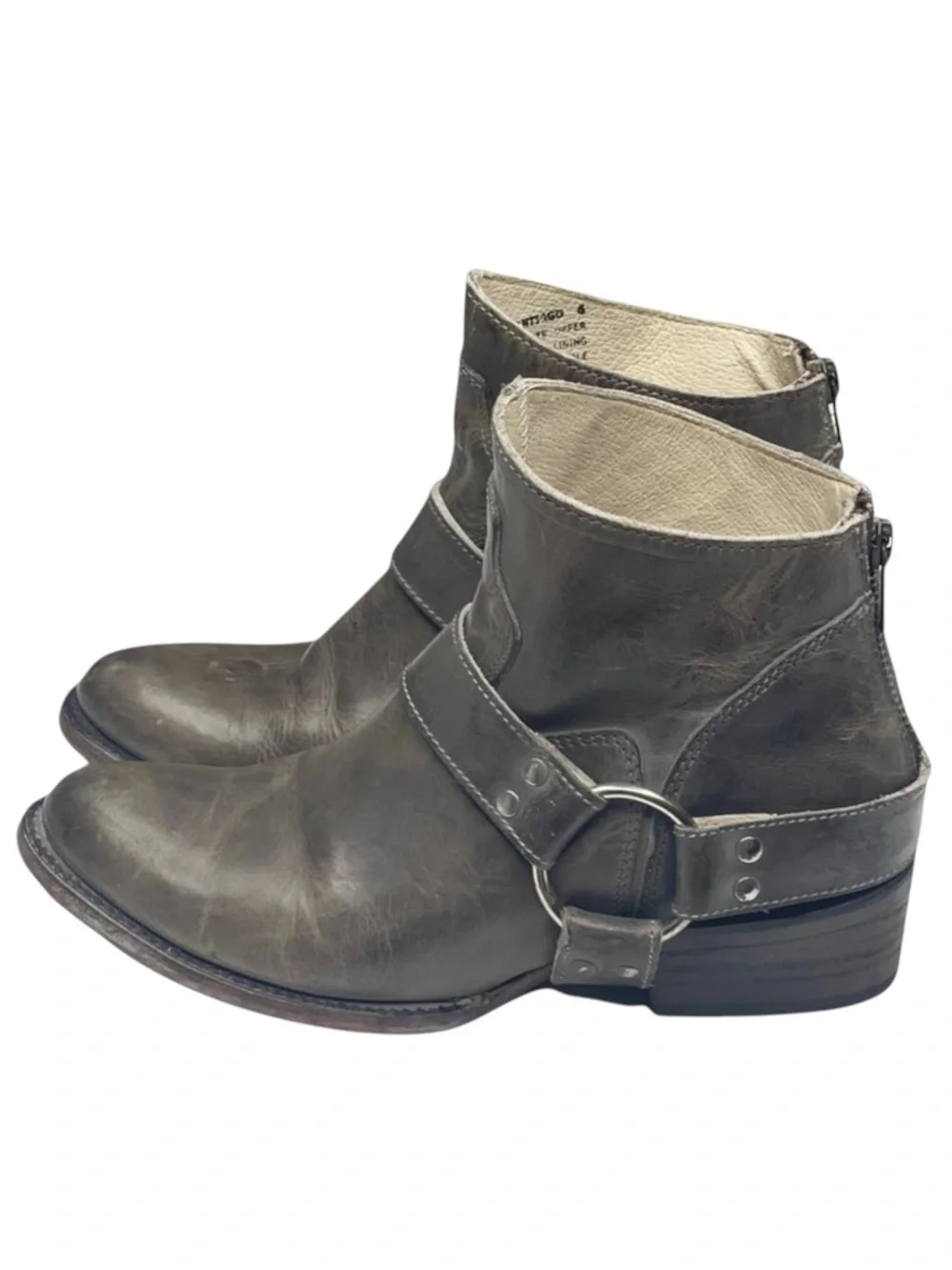 Freebird aso Free People 𖤐 Santiago Distressed Leather Booties Boots 𖤐 Taupe